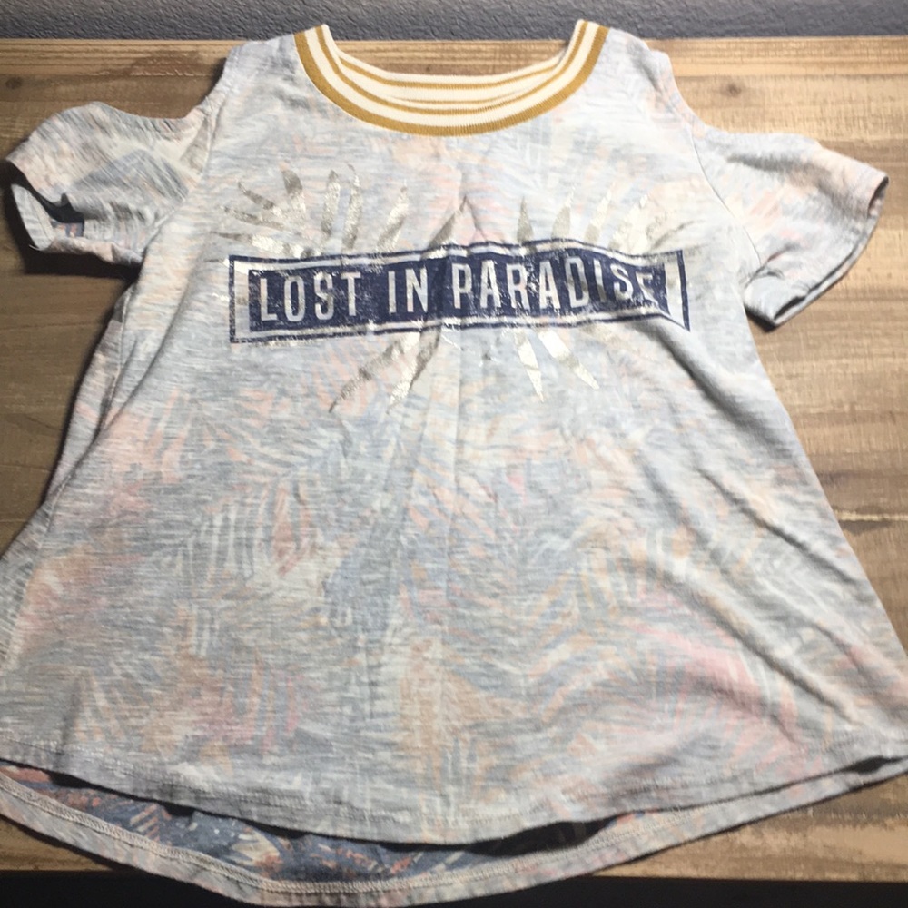 Lost in paradise girls cold shoulder tee